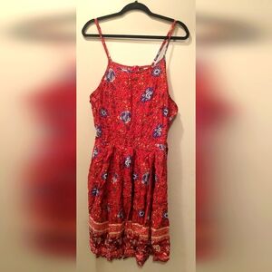 Shein Curve Floral Red Dress